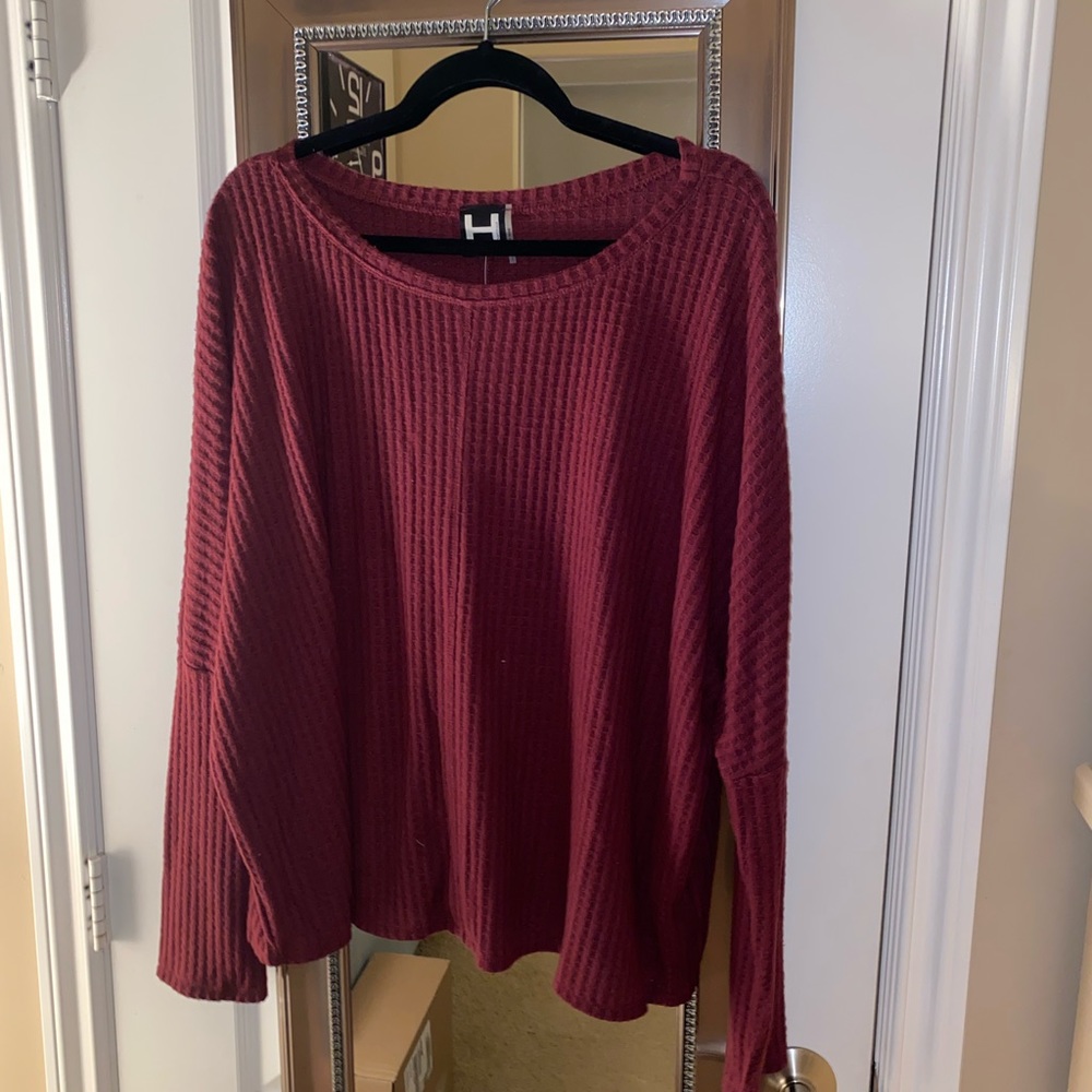 Brand New H by Bordeaux waffle sweater